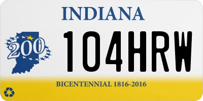 IN license plate 104HRW