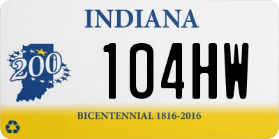 IN license plate 104HW