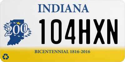 IN license plate 104HXN