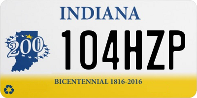 IN license plate 104HZP
