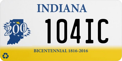 IN license plate 104IC