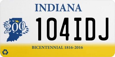 IN license plate 104IDJ