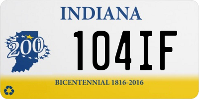 IN license plate 104IF