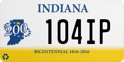 IN license plate 104IP