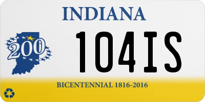 IN license plate 104IS
