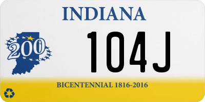 IN license plate 104J
