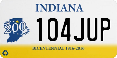 IN license plate 104JUP