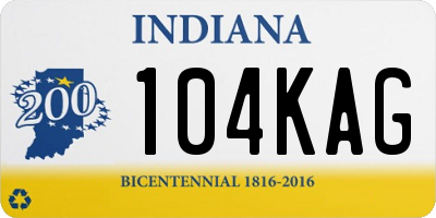 IN license plate 104KAG