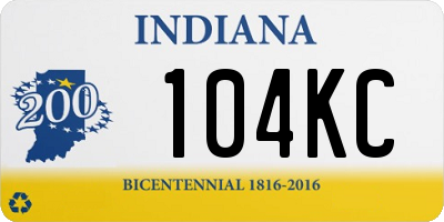 IN license plate 104KC