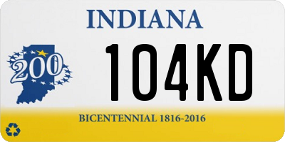 IN license plate 104KD