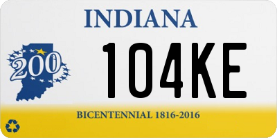 IN license plate 104KE