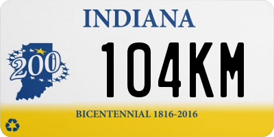 IN license plate 104KM