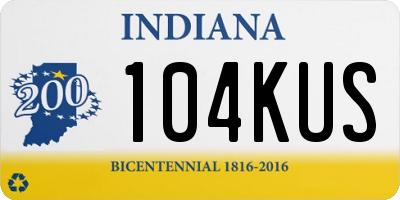 IN license plate 104KUS