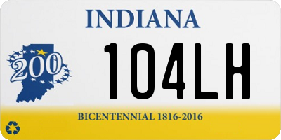IN license plate 104LH