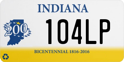 IN license plate 104LP