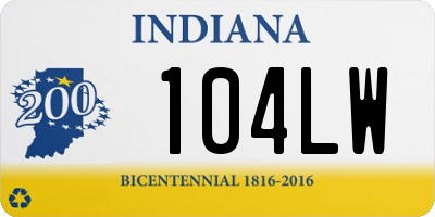 IN license plate 104LW