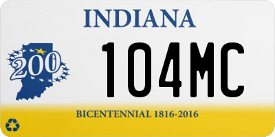 IN license plate 104MC