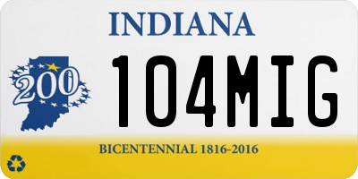 IN license plate 104MIG
