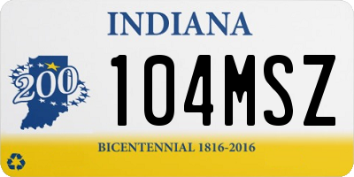 IN license plate 104MSZ