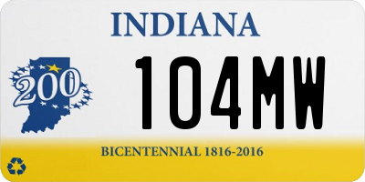 IN license plate 104MW