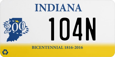 IN license plate 104N