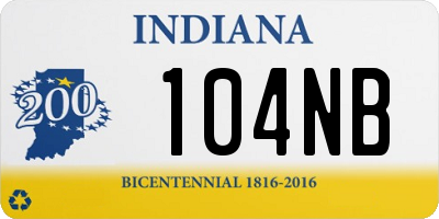 IN license plate 104NB