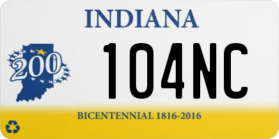 IN license plate 104NC