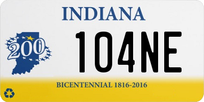 IN license plate 104NE