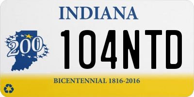 IN license plate 104NTD