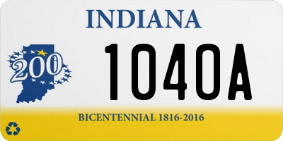 IN license plate 104OA