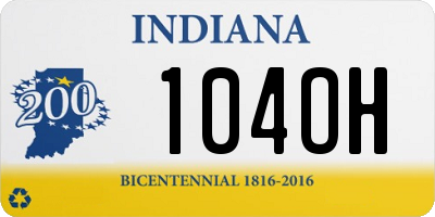 IN license plate 104OH