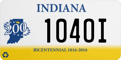 IN license plate 104OI