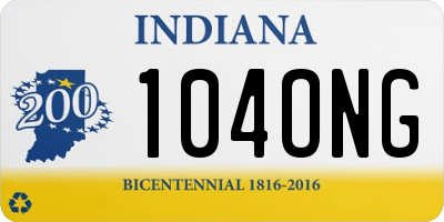 IN license plate 104ONG