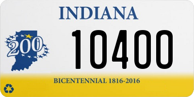 IN license plate 104OO