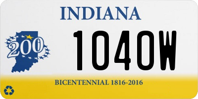 IN license plate 104OW