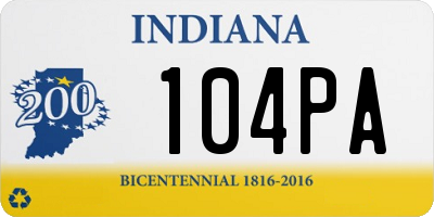 IN license plate 104PA