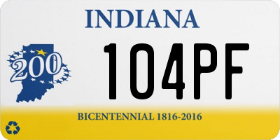IN license plate 104PF