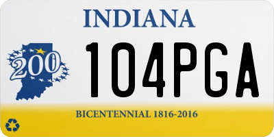 IN license plate 104PGA