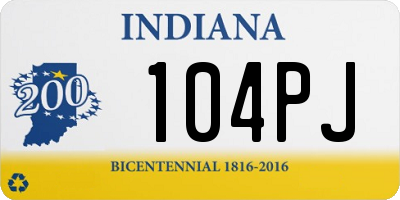 IN license plate 104PJ