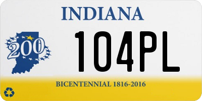 IN license plate 104PL