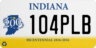 IN license plate 104PLB