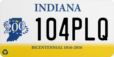IN license plate 104PLQ