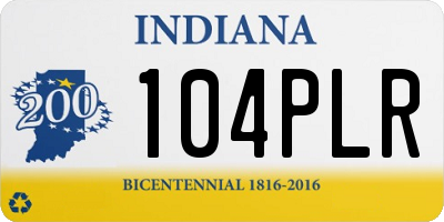 IN license plate 104PLR