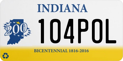 IN license plate 104POL