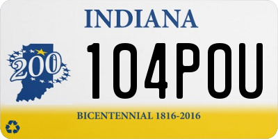 IN license plate 104POU