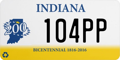 IN license plate 104PP