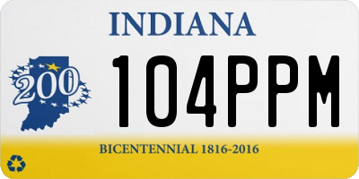 IN license plate 104PPM