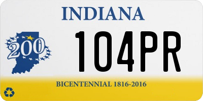 IN license plate 104PR