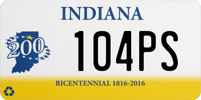 IN license plate 104PS