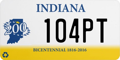 IN license plate 104PT